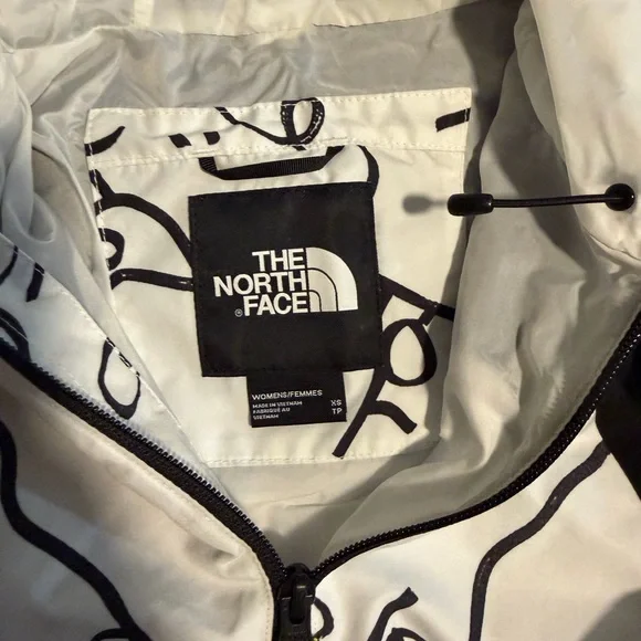 The North Face White, Black & Gray Graphic Hooded Bomber Jacket - Picture 5 of 14